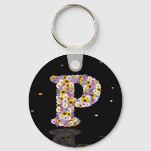 Chaveiro Flower letter P