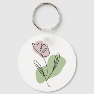 Chaveiro Flower Line Art