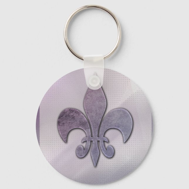 Chaveiro Flur-de-lis, roxo e cinza (Frente)