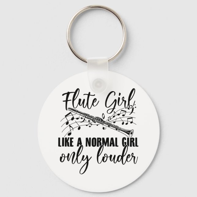 Chaveiro Flute Girl | Flute Flute Gift Ideias (Frente)