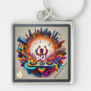 Chaveiro "Fluxo Musical Cityscape"