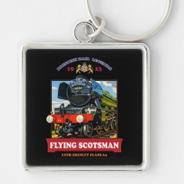 Chaveiro Flying Scotsman Steam Locomotive Vintage Poster