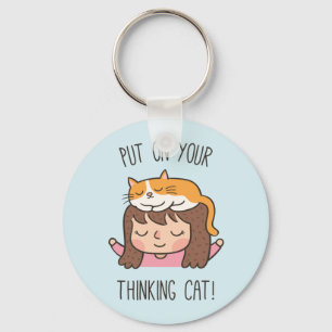 Chaveiro Fofa Coloque Seu Gato Pensativo Humor