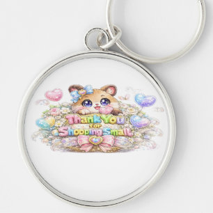 Chaveiro Fofa Kawaii Obrigado Por Comprar Gatinho Pequeno