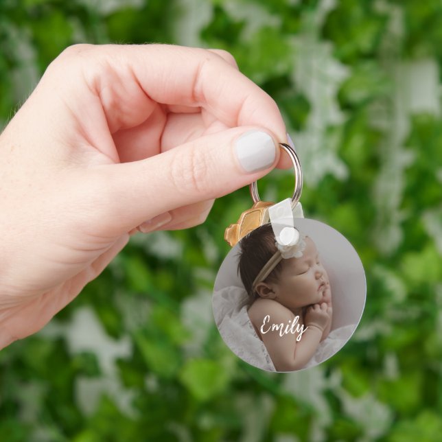 Chaveiro Fofinho com Foto Personalizada do Bebê e  (Mão)