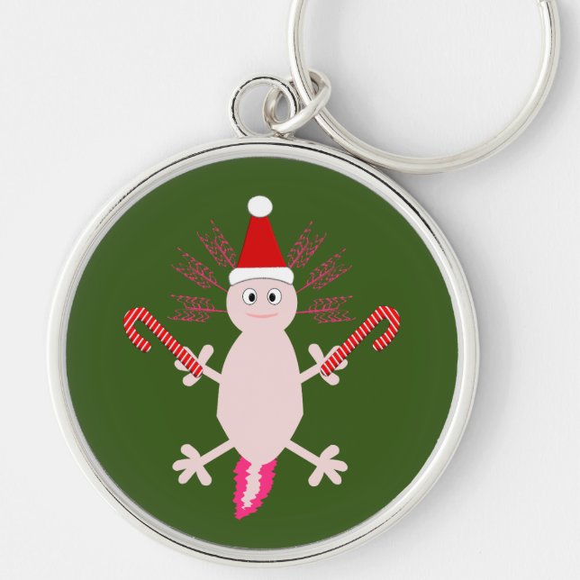 Chaveiro Fofo de Natal Axolotl (Frente)