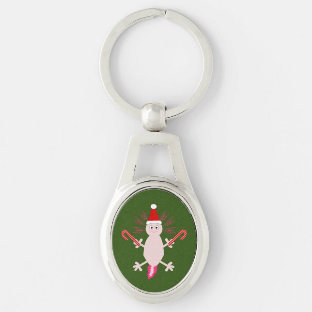 Chaveiro Fofo de Natal Axolotl (Frente)