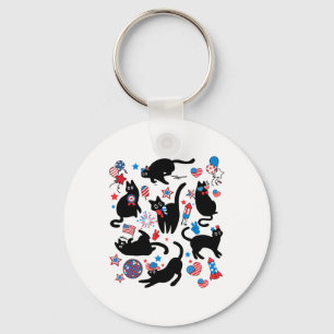 Chaveiro Fogo 4 De Julho Black Cat Usa Flag Cut Cat K