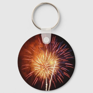 Chaveiro Fogo de Artifício Vermelho, Branco e Azul I Patrió