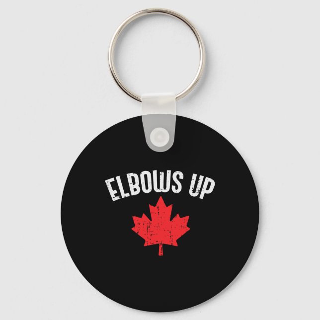 Chaveiro Folha de Bordo Canadá Cotovelos Para Cima Funny Ca (Frente)