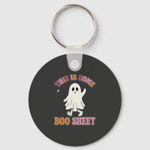 Chaveiro Folha de Fantasma de Halloween Engraçado Floral Re