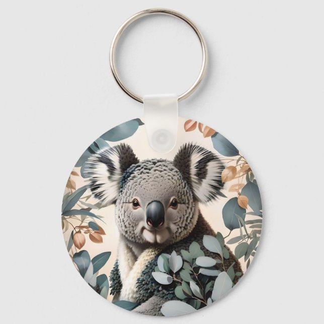 Chaveiro Folhas Cute Koala Eucalyptus (Frente)