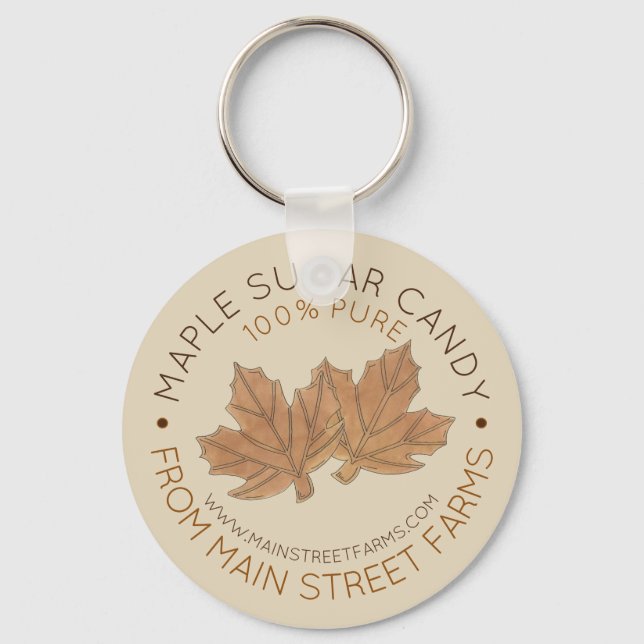 Chaveiro Folhas De Folha De Folha De Doces E De Xarope Orgâ (Frente)