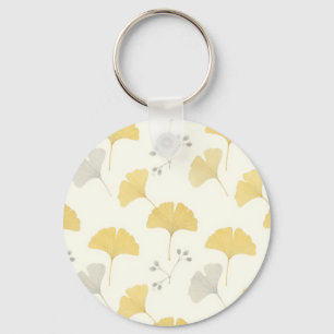 Chaveiro Folhas de Leque de Ginkgo Amarelo se Repetindo