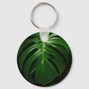 Chaveiro Folhas de Monstera Dourado Jungle Glamour