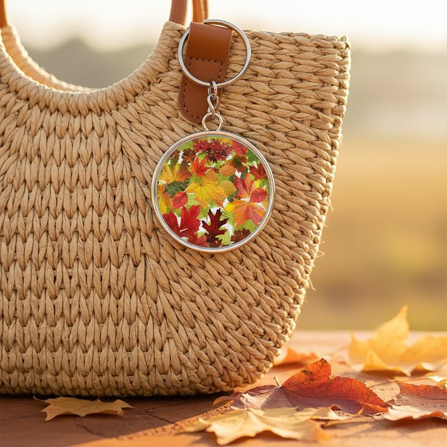 Chaveiro Folhas de outono do outono (Autumn Fall Leaves Keychain
)