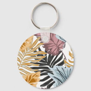 Chaveiro Folhas de palma, tropicais, botânicas, selvas, flo