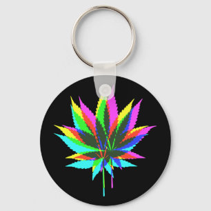 Chaveiro Folhas de plantas selvagens - cor neon + suas idei