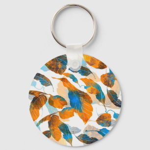 Chaveiro Folhas de silhueta: aquarela, prato digital sem co
