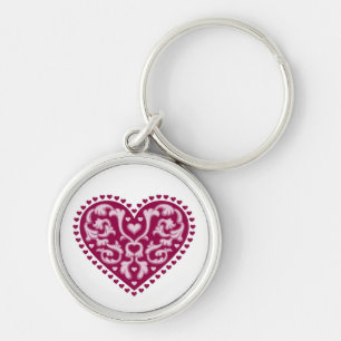Chaveiro Folk Art Heart