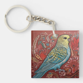 Chaveiro Folk Art Parakeet