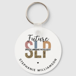 Chaveiro Fonoaudiólogo Futuro Personalizado Estampa de Leop