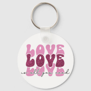 Chaveiro Fonte de bolha empilhada "Amor" Rosa