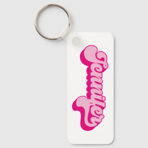 Chaveiro Fonte Retro Rosa Quente Jennifer