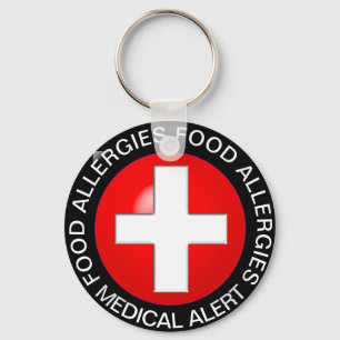 Chaveiro Food Allergy Medical Alert Key Chain