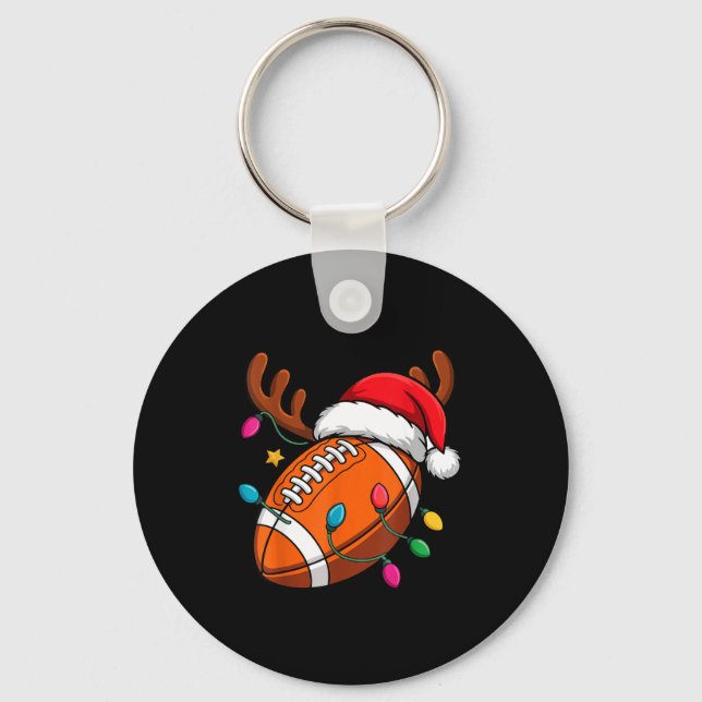 Chaveiro Football American Reindeer Horns Christmas Xmas Ba (Frente)