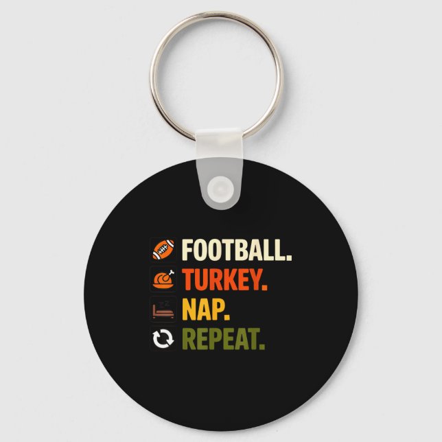 Chaveiro Football Turkey Thanksgiving For Kids Boys Men  (Frente)