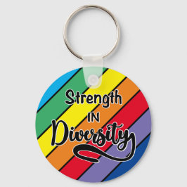 Chaveiro "Força na Diversidade" Inclusão do Arco-Íris