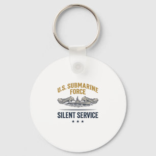 Chaveiro Força Submarina Vintage Serviço Silencioso Vetor D