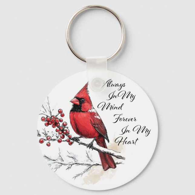 Chaveiro Forever in My Heart – Cardinal Memorial Ornament (Frente)
