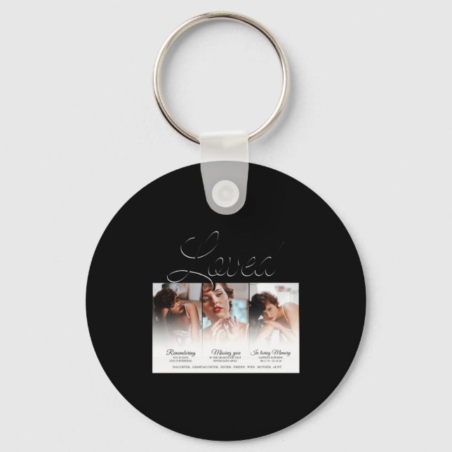 Chaveiro Forever Loved Memorial 3 Photo Memorial  (Frente)