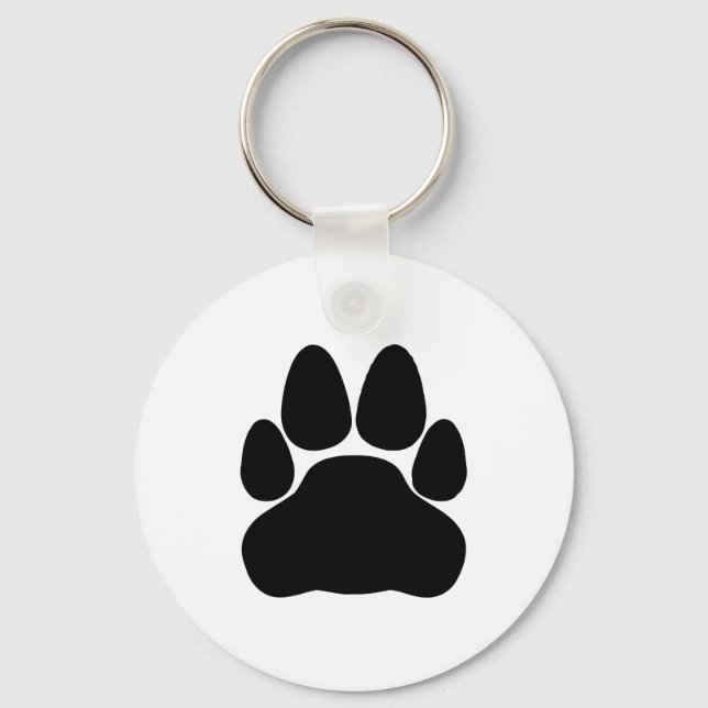 Chaveiro Forma de Impressão de Pata de Gato Preto (Frente)