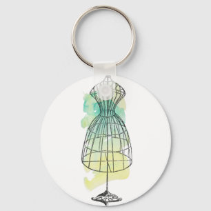Chaveiro Forma de Vestido de Aquarela
