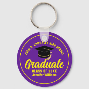 Chaveiro Formando Amarelo Roxo Personalizado 2025 Graduação