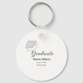 Chaveiro formando boné de formatura preto de brilho