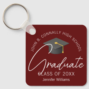 Chaveiro Formando Modern Burgundy - Graduação Personalizada