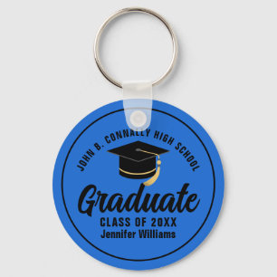 Chaveiro Formando Negro Azul Personalizado para Graduação 2