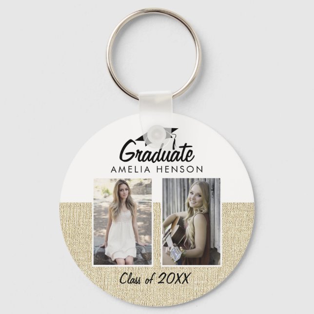 Chaveiro Formando Rustic Beige Classe de 2 Colagem Fotográf (Frente)