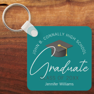 Chaveiro Formando Teal Moderno - Graduação Personalizada 20