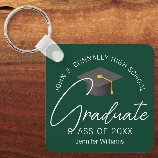Chaveiro Formando Verde Escuro - Graduação Personalizada 20 (Frente)