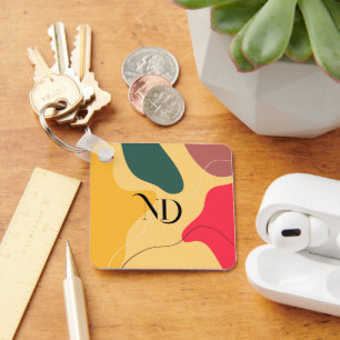 Chaveiro Formas abstrato orgânicas coloridas de fundo moder