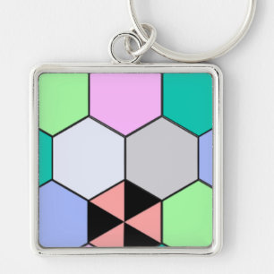 CHAVEIRO FORMAS COLORIDAS DE HEXAGÃO