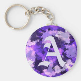 Chaveiro Formas de Abstrato Azul e Legal Roxo com Grande Le