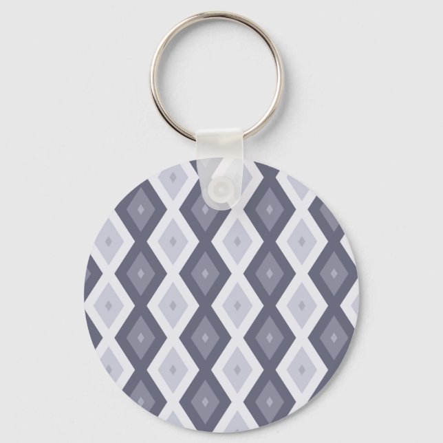 Chaveiro Formas de diamante de cinza azul (Frente)
