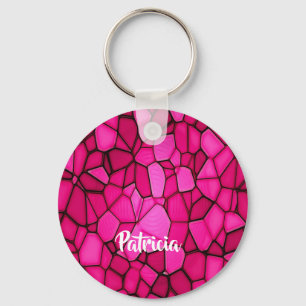 Chaveiro Formas de pedra cor-de-rosa padronizadas
