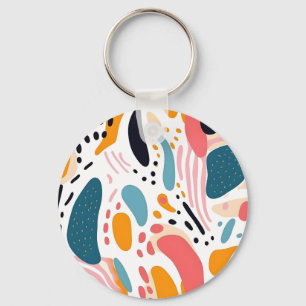 Chaveiro Formas Orgânicas Abstratas Coloridas Padrão Boho